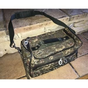 ATLANTIC Tapestry Carry On Makeup Tote Green Floral Carpet Bag Luggage Made USA